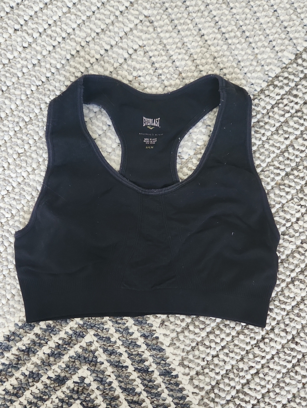 Everlast Black Seamless Racerback Sports Bra